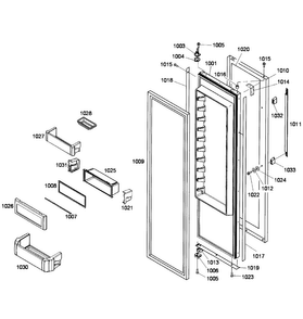 Right Door Diagram and Parts List for KBUDT4255E 03 Thermador Refrigerator