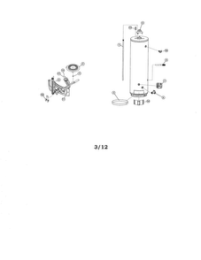 Gas Water Heater 30 Gallon Diagram and Parts List for 153336930  Kenmore Water Heater