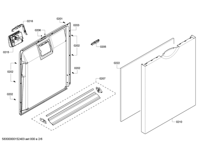 Diagram 2 Diagram and Parts List for SHE6AP02UC-06  Bosch Dishwasher