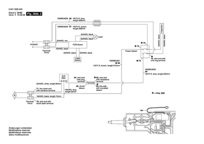 Diagram 3 Diagram and Parts List for GCD12JL 3 601 M28 0L1 Bosch Saw