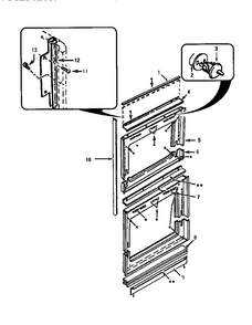 Front Frame Assembly Diagram and Parts List for CT227N-01  Thermador Wall Oven