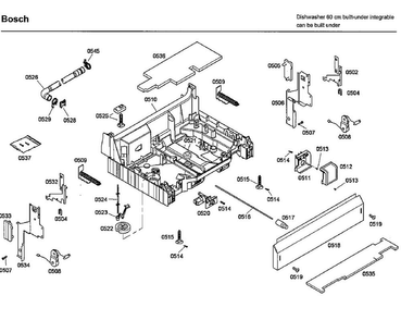 Base Diagram and Parts List for SHX46L15UC 55 Bosch Dishwasher
