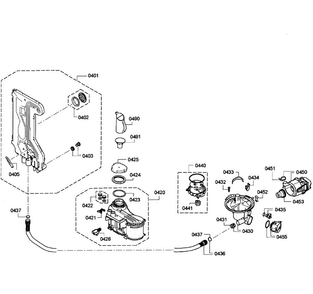 Pump Assy Diagram and Parts List for SPX5ES55UC 04 Bosch Dishwasher