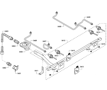 Manifold Diagram and Parts List for PRD304GHC 05 Thermador Range
