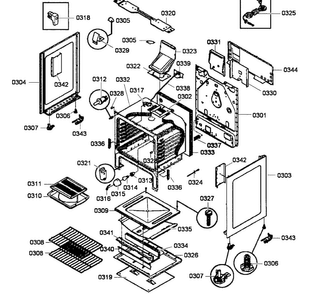 Cabinet Assy Diagram and Parts List for HGS3023UC 01 Bosch Range