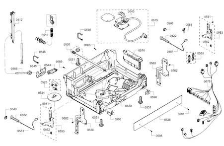 Base Diagram and Parts List for SHXN8U55UC 01 Bosch Dishwasher