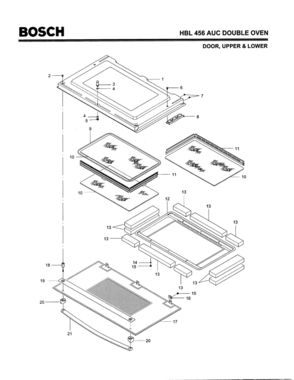 07 - DOOR Diagram and Parts List for HBL456AUC(FD8202-)  Bosch Wall Oven