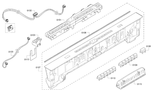 Control Panel Diagram and Parts List for SHP65TL5UC 07 Bosch Dishwasher