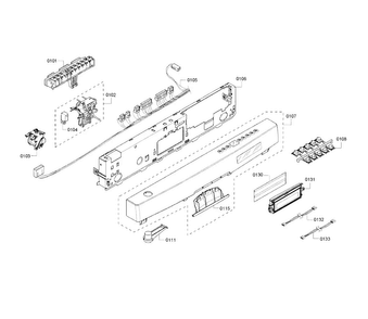 Control Panel Diagram and Parts List for SHE55RF5UC 69 Bosch Dishwasher