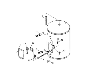 Main Assy Diagram and Parts List for 153586300  Kenmore Water Heater