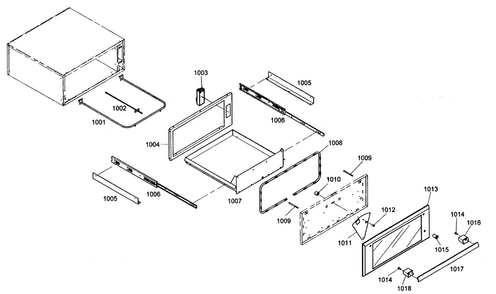 Bottom Oven Diagram and Parts List for MEMW271ES01  Thermador Microwave