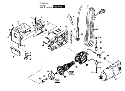 Bosch 1812type1 (F012181299) Diagram and Parts List for 1812 (TYPE1)(F012181299)(TYPE 1) Bosch Router