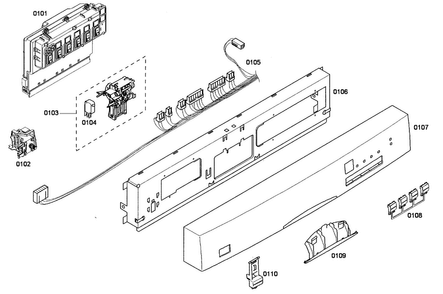 Panel Assy Diagram and Parts List for SHE44C02UC 48 Bosch Dishwasher