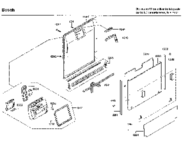 Door Diagram and Parts List for SHV9PT53UC 80 Bosch Dishwasher