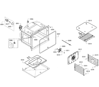 Oven Upper Diagram and Parts List for HBL3550UC 10 Bosch Wall Oven