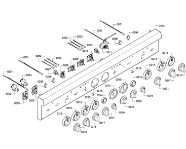 Control Panel Diagram and Parts List for PRD486GDHC 05 Thermador Range