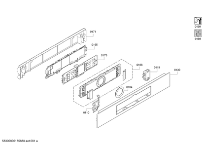 Diagram 1 Diagram and Parts List for HBE5452UC-35  Bosch Wall Oven