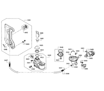 Pump Section Diagram and Parts List for SPE68U55UC 33 Bosch Dishwasher