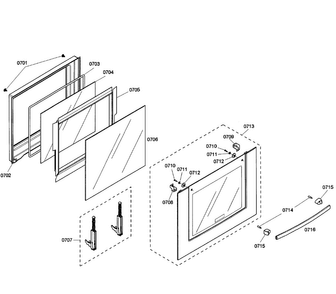 Door Lower Diagram and Parts List for HBL3550UC 03 Bosch Wall Oven