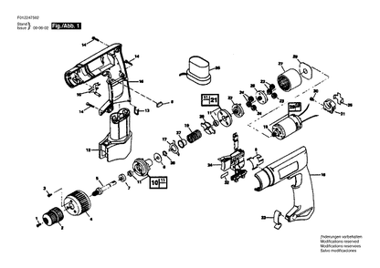 Bosch 2475type1 (F012247502) Diagram and Parts List for 2475 (TYPE 1)(F012247502) Bosch Screwdriver