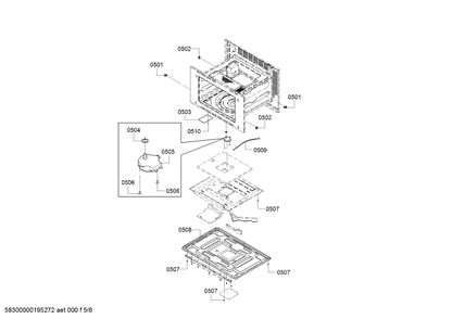 Diagram 4 Diagram and Parts List for HMB50152UC-05  Bosch Microwave
