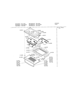 Door Diagram and Parts List for HBL445AUC 01 Bosch Wall Oven