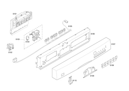 Panel Assy Diagram and Parts List for SHE46C06UC 22 Bosch Dishwasher