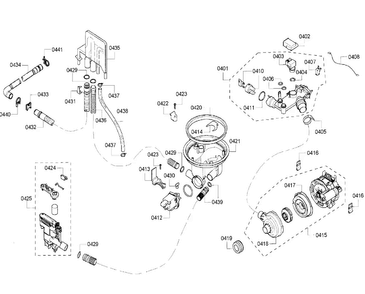 Pump Diagram and Parts List for SHX33RF5UC 64 Bosch Dishwasher