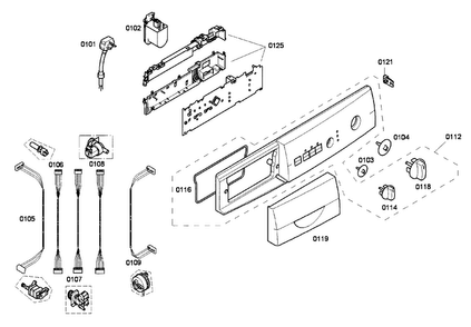 Control Panel Diagram and Parts List for WFL2090UC 22 Bosch Washer