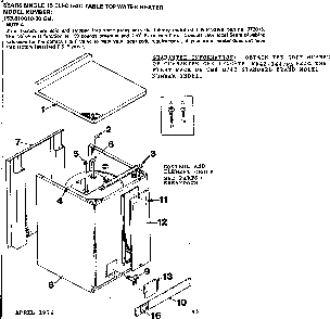 Non-functional Replacement Parts Diagram and Parts List for 153310010  Kenmore Water Heater