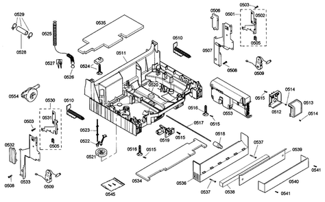 Base Assy Diagram and Parts List for SHE68M05UC 47 Bosch Dishwasher