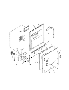 Door Assembly Diagram and Parts List for SHI4306UC 11 Bosch Dishwasher