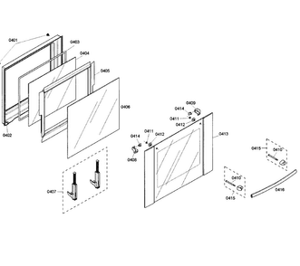 Door Assy Diagram and Parts List for HBL5650UC 04 Bosch Wall Oven
