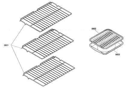 Shelf Assy Diagram and Parts List for M301ES01  Thermador Wall Oven