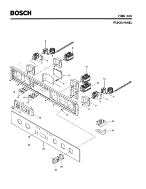 05 - FASCIA PANEL Diagram and Parts List for HBN665  Bosch Range