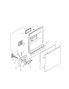Door Assembly Diagram and Parts List for SHU5317UC 12 Bosch Dishwasher
