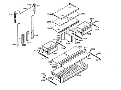 Shelf/drawer Assy Diagram and Parts List for T36IT71NNP 99 Thermador Refrigerator