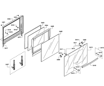 Door Assy Diagram and Parts List for HBL3460UC 08 Bosch Wall Oven