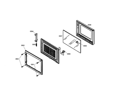 Microwave Door Diagram and Parts List for PODMW301-01  Thermador Wall Oven