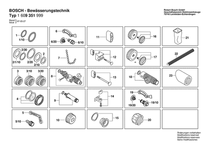 Part Location Diagram of 1609351014 Bosch Connecting Piece