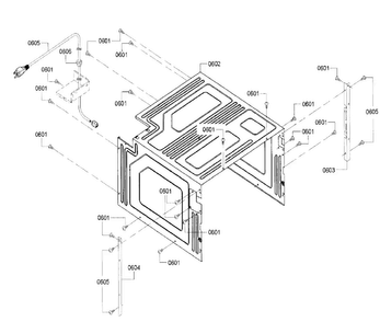 Mounting Diagram and Parts List for HMD8451UC 01 Bosch Microwave