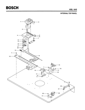 03 - INTERNAL TOP PANEL Diagram and Parts List for HBL645  Bosch Range