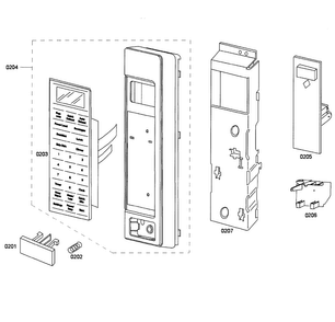 Control Panel Diagram and Parts List for MBESLFTD 01 Thermador Microwave