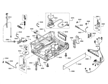 Base/Power Cord Diagram and Parts List for DWHD440MFP 08 Thermador Dishwasher