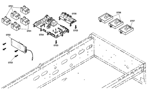 Control Assy Diagram and Parts List for PRG484ECG04  Thermador Range