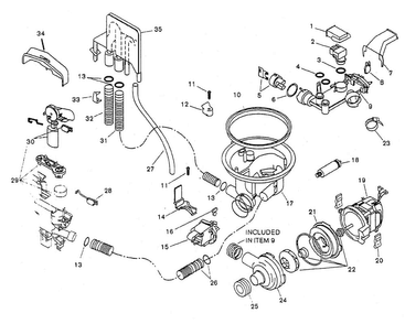Component Assy Diagram and Parts List for SHU3322UC 11 Bosch Dishwasher