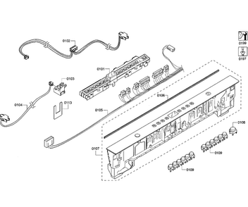Control Panel Diagram and Parts List for SHX4AT55UC 18 Bosch Dishwasher