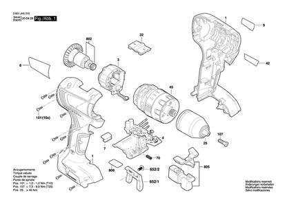Part Location Diagram of 2609111944 Bosch Tool KEYLESS CHUCK
