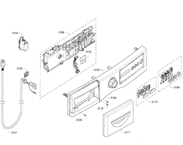 Control Panel Diagram and Parts List for WFVC6450UC 29 Bosch Washer
