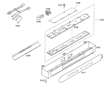 Control Panel Diagram and Parts List for KBUIT4875E01  Thermador Refrigerator